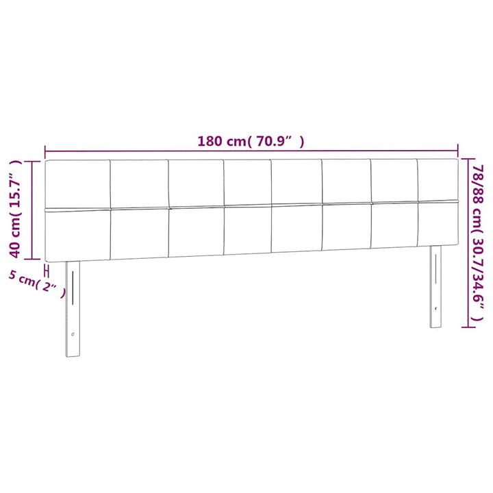 sengegavl med LED-lys 180x5x78/88 cm fløjl mørkegrøn