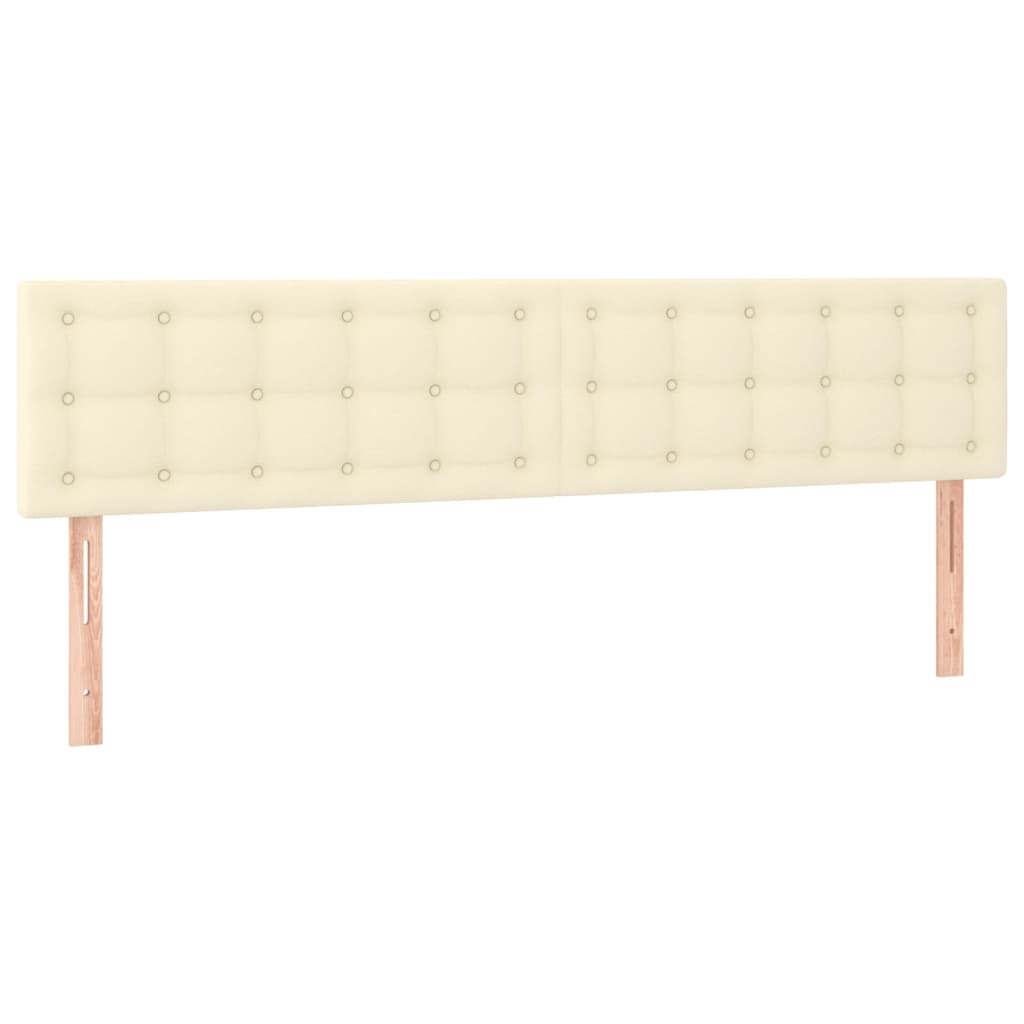 sengegavl med LED-lys 160x5x78/88 cm kunstlæder cremefarvet