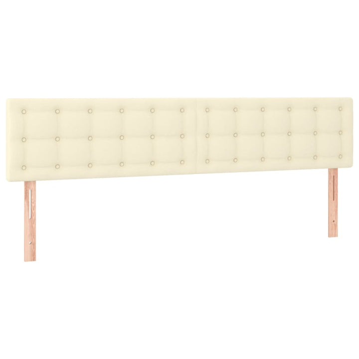 sengegavl med LED-lys 160x5x78/88 cm kunstlæder cremefarvet