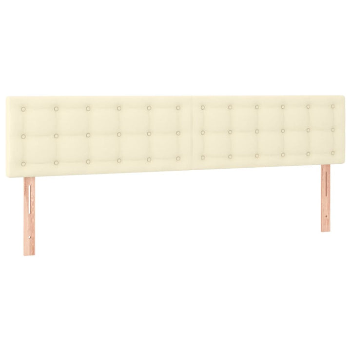 sengegavl med LED-lys 200x5x78/88 cm kunstlæder cremefarvet
