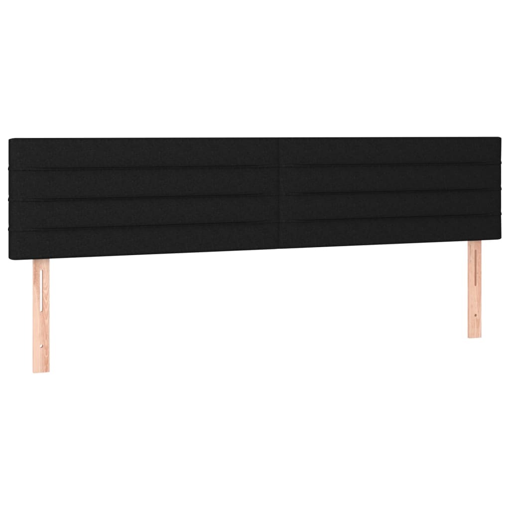 sengegavl med LED-lys 180x5x78/88 cm stof sort