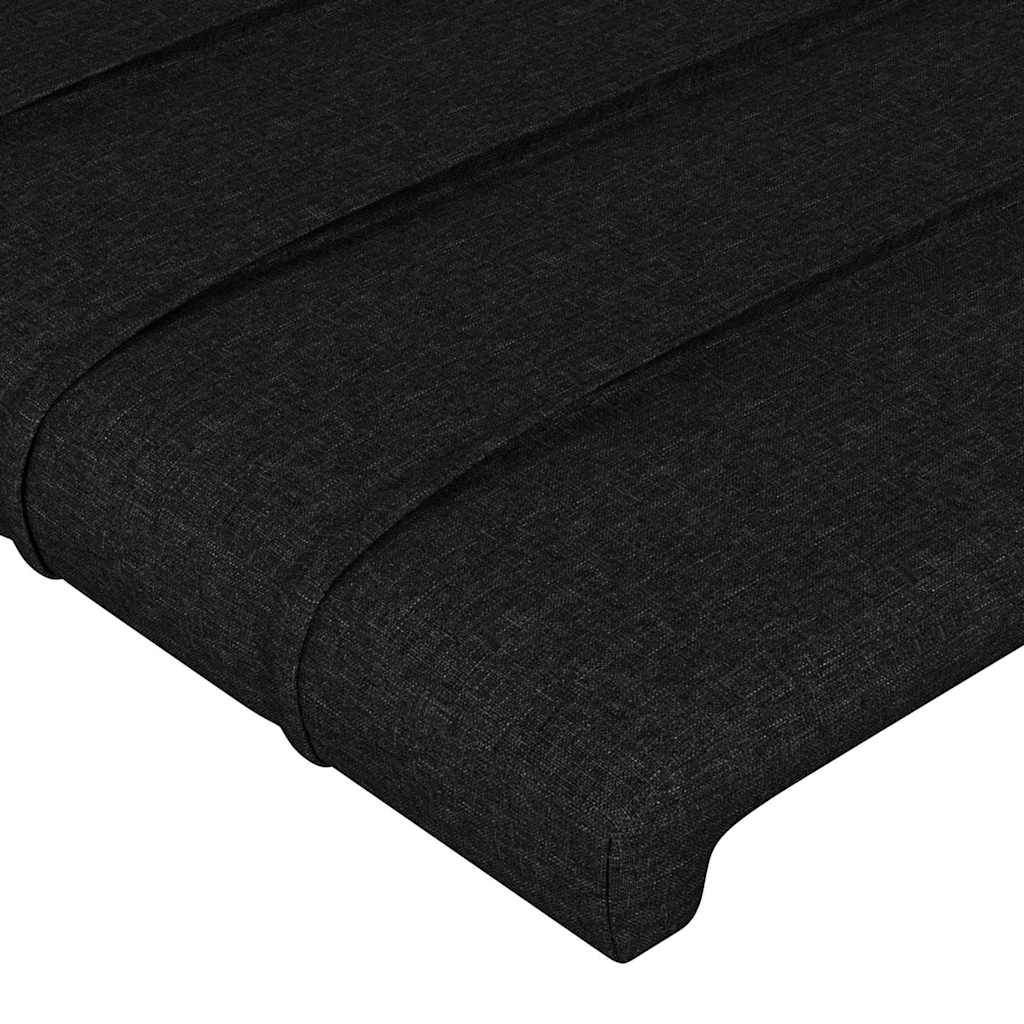 sengegavl med LED-lys 180x5x78/88 cm stof sort