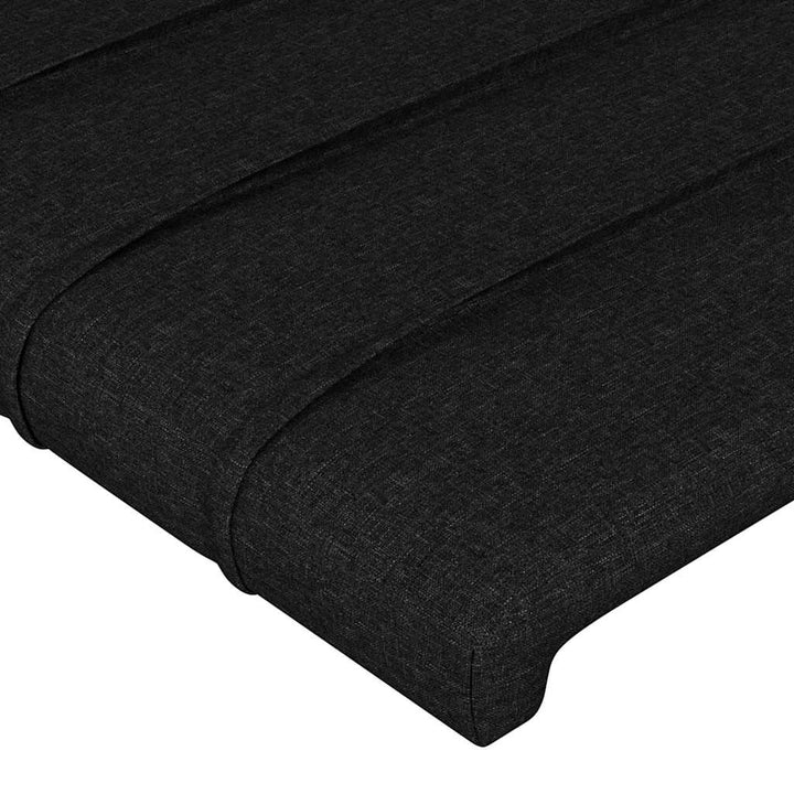 sengegavl med LED-lys 180x5x78/88 cm stof sort