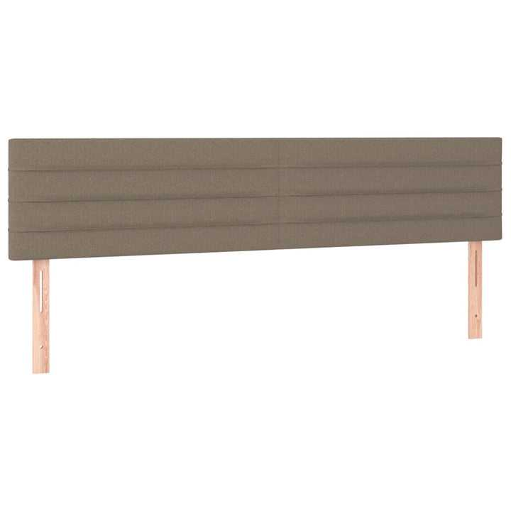 sengegavl med LED-lys 180x5x78/88 cm stof gråbrun