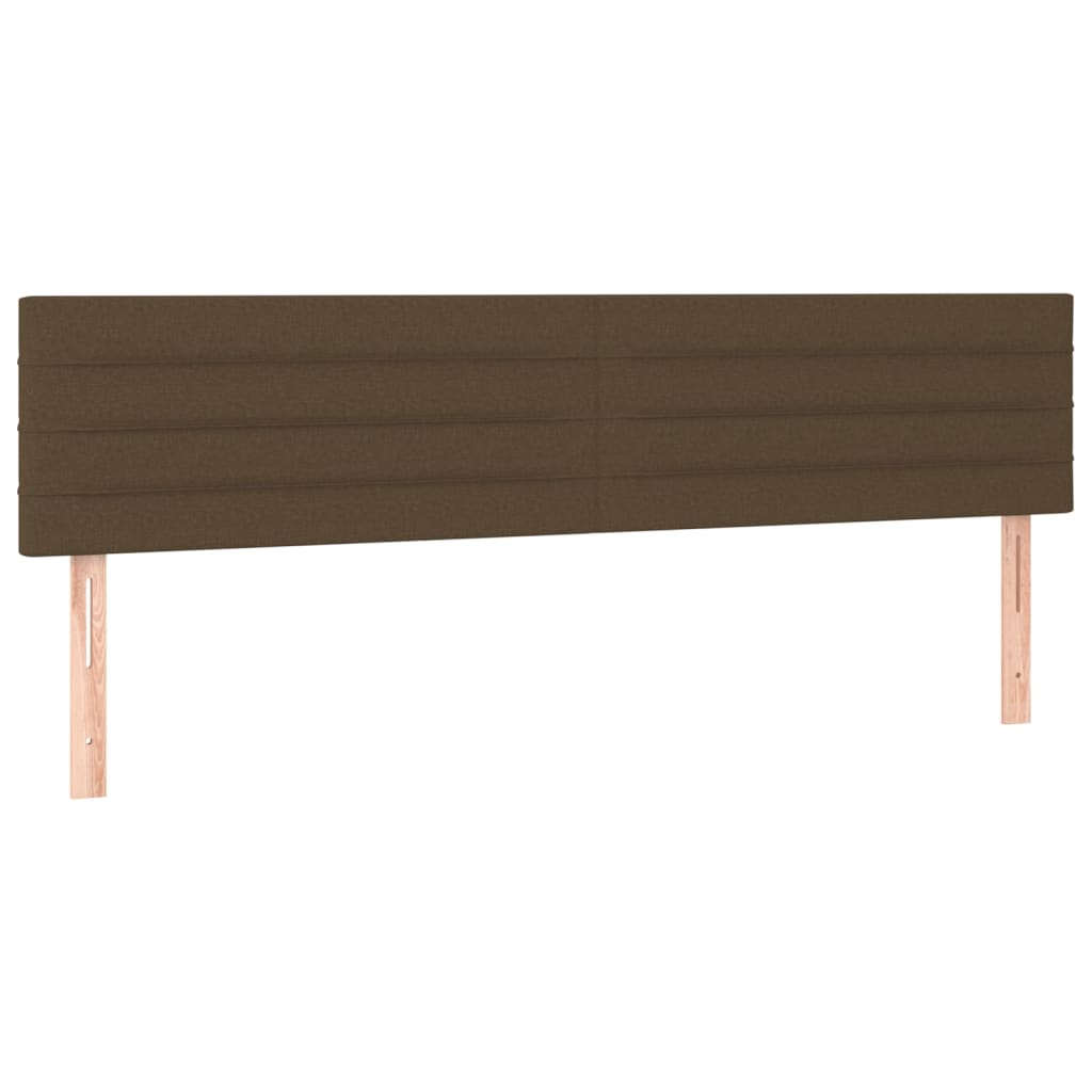 sengegavl med LED-lys 200x5x78/88 cm stof mørkebrun