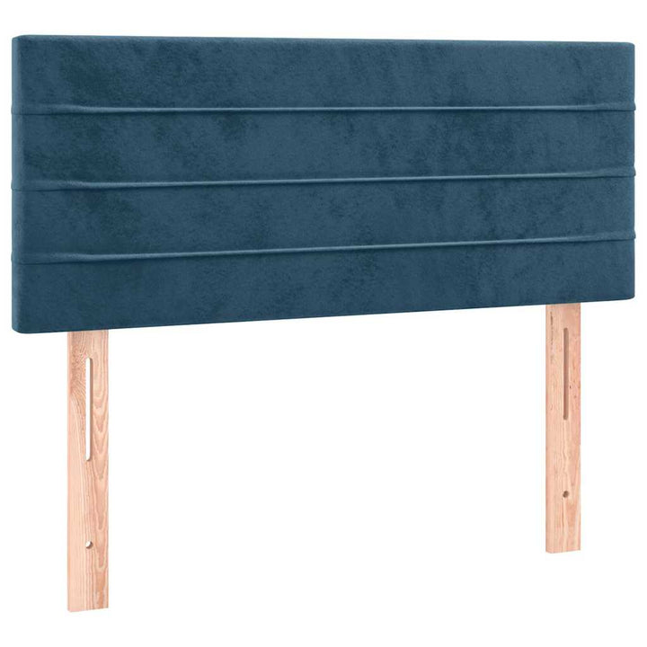 sengegavl med LED-lys 80x5x78/88 cm velour mørkeblå
