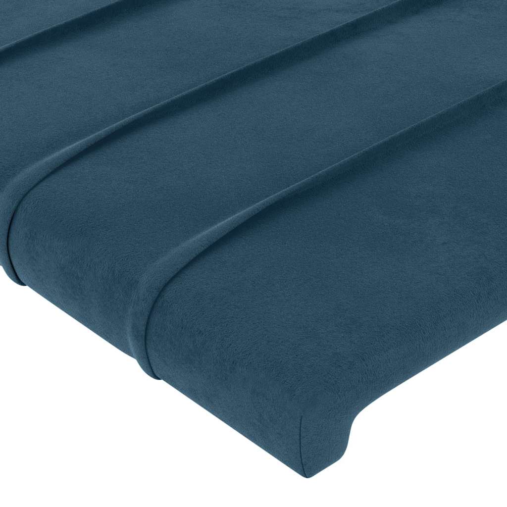 sengegavl med LED-lys 80x5x78/88 cm velour mørkeblå