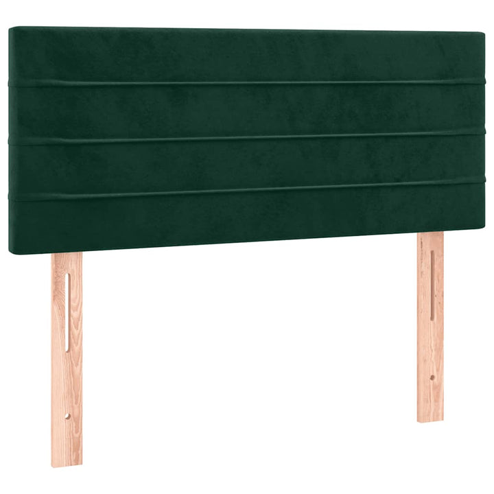 sengegavl med LED-lys 90x5x78/88 cm fløjl mørkegrøn
