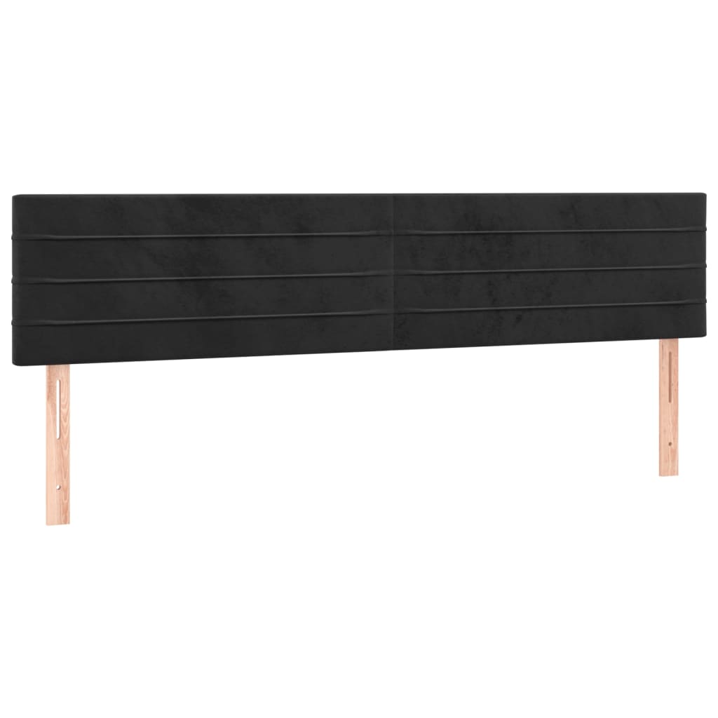 sengegavl med LED-lys 180x5x78/88 cm velour sort