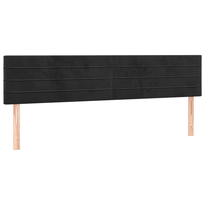 sengegavl med LED-lys 180x5x78/88 cm velour sort