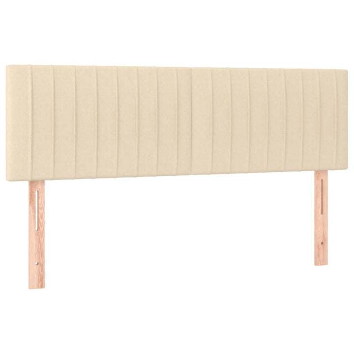 sengegavl med LED-lys 144x5x78/88 cm stof cremefarvet