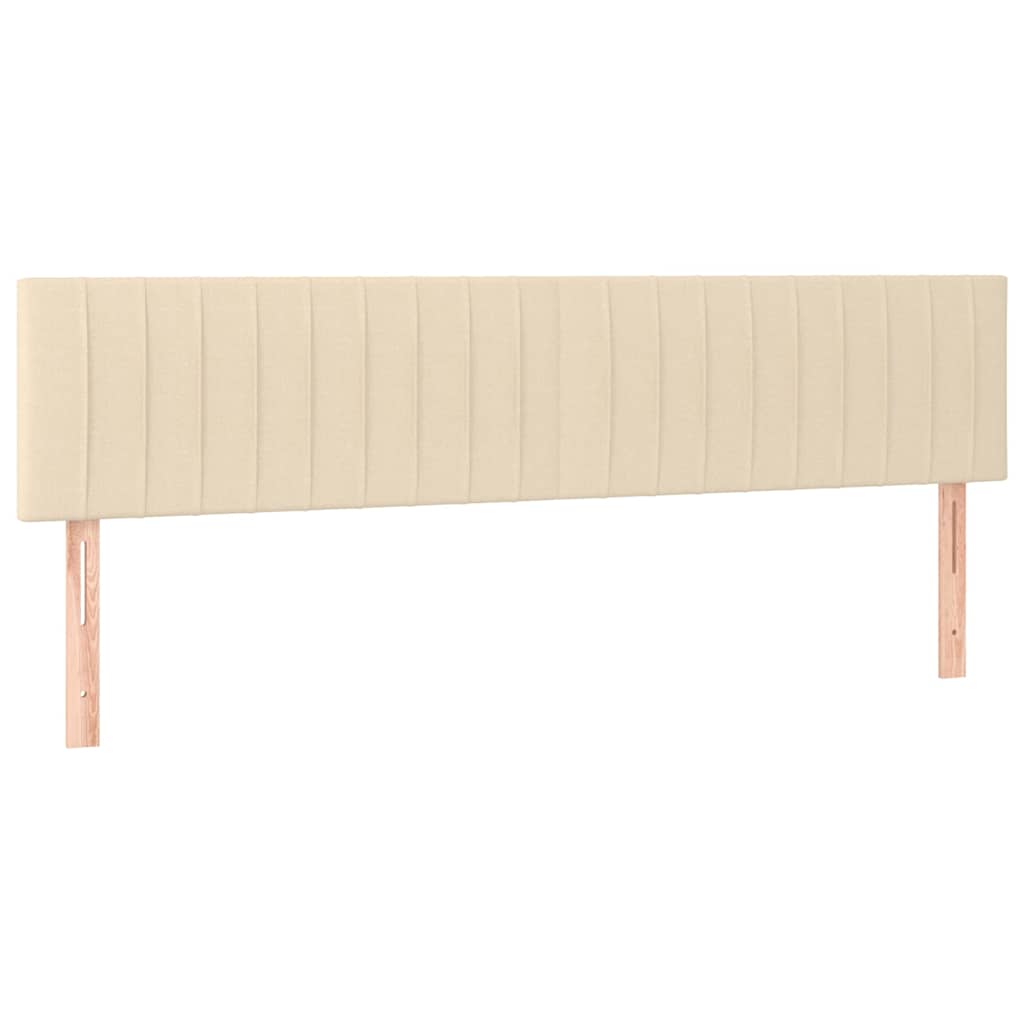sengegavl med LED-lys 180x5x78/88 cm stof cremefarvet