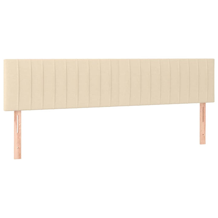 sengegavl med LED-lys 180x5x78/88 cm stof cremefarvet