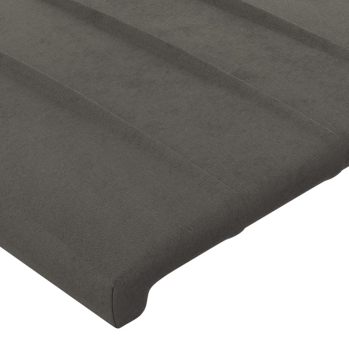 sengegavl med LED-lys 80x5x78/88 cm velour mørkegrå