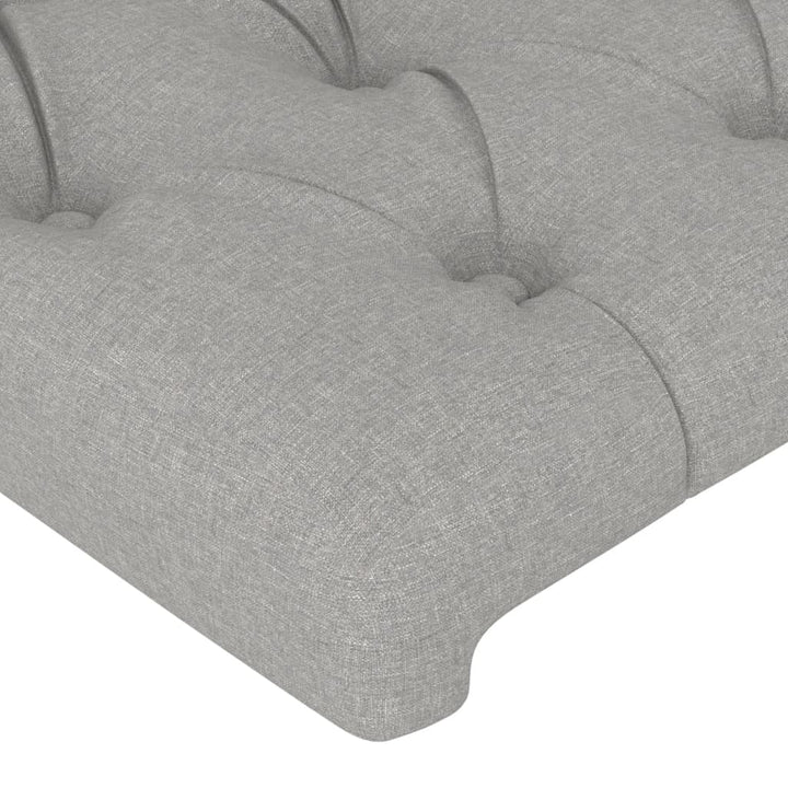 sengegavl med LED-lys 90x7x78/88 cm stof lysegrå