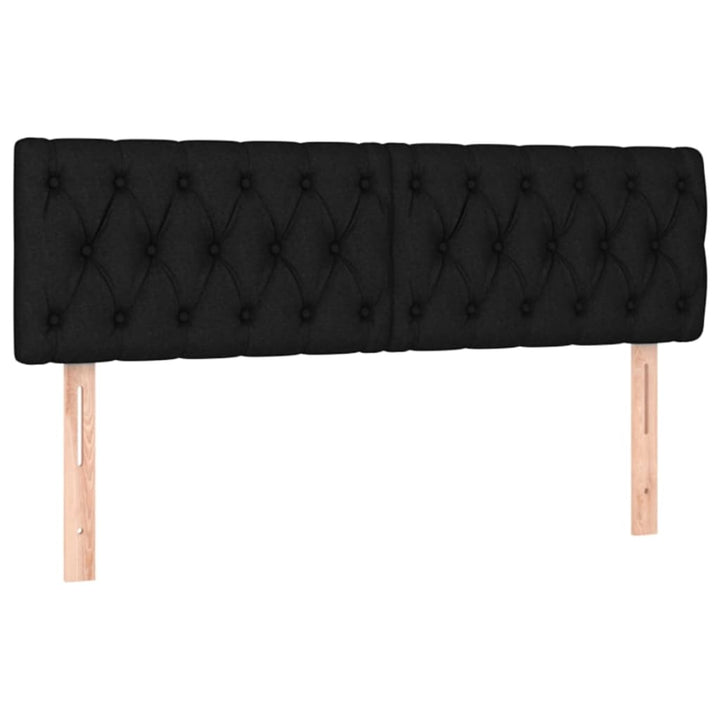 sengegavl med LED-lys 160x7x78/88 cm stof sort