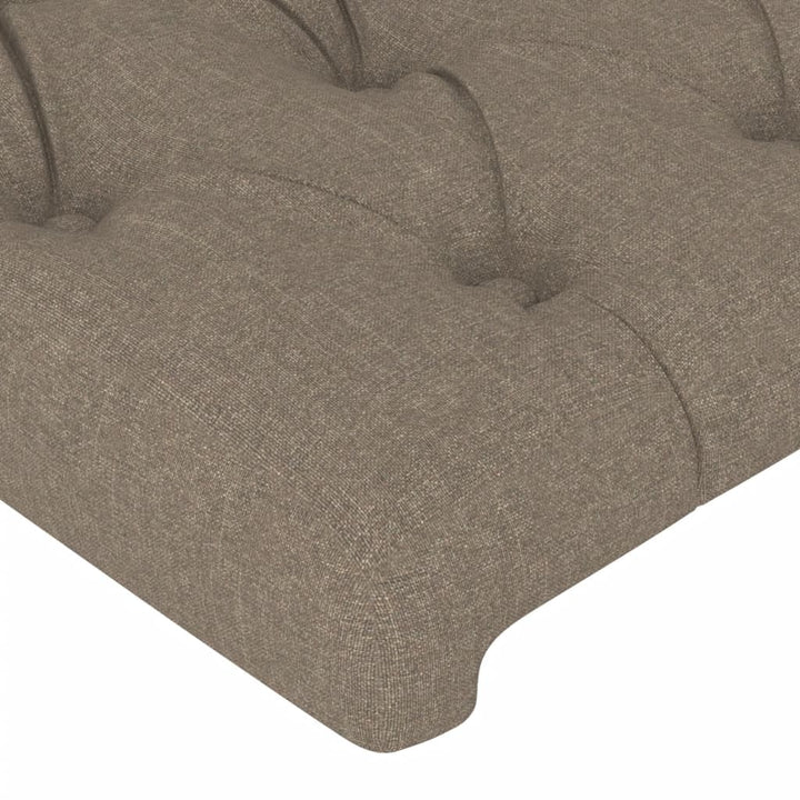 sengegavl med LED-lys 160x7x78/88 cm stof gråbrun