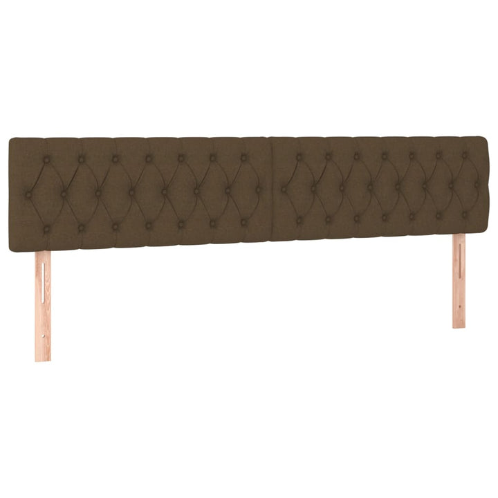 sengegavl med LED-lys 180x7x78/88 cm stof mørkebrun