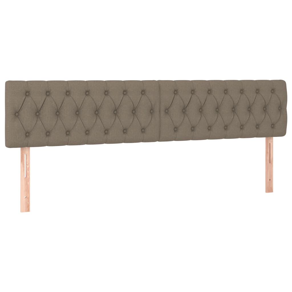 sengegavl med LED-lys 180x7x78/88 cm stof gråbrun
