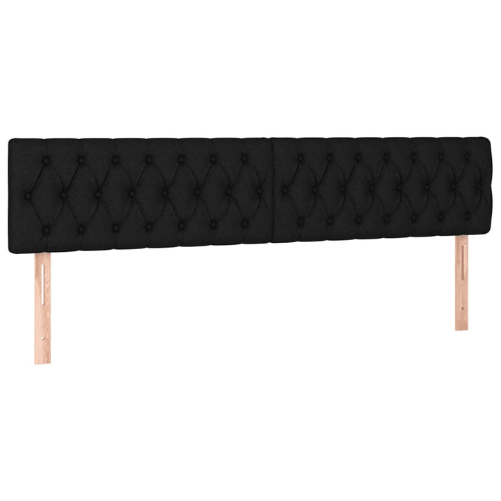 sengegavl med LED-lys 200x7x78/88 cm stof sort
