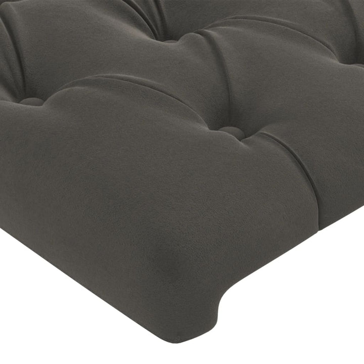 sengegavl med LED-lys 80x7x78/88 cm velour mørkegrå