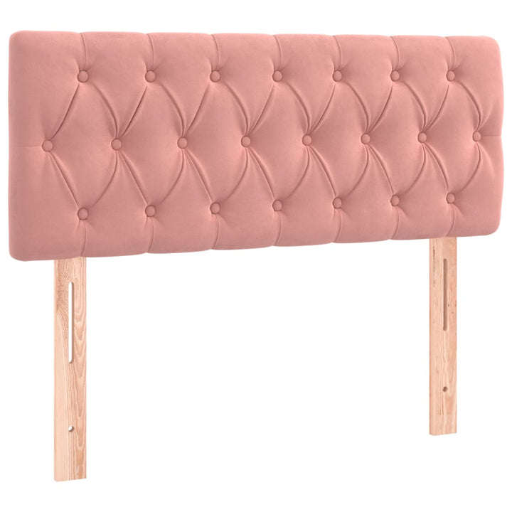 sengegavl med LED-lys 90x7x78/88 cm velour lyserød