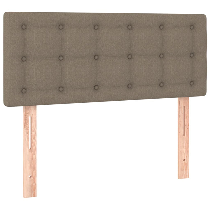 sengegavl med LED-lys 90x5x78/88 cm stof gråbrun