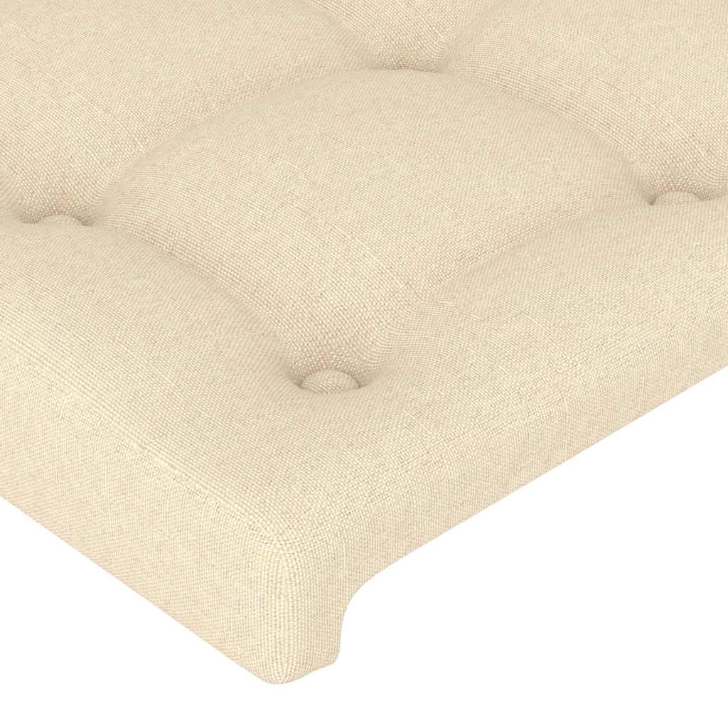 sengegavl med LED-lys 90x5x78/88 cm stof cremefarvet