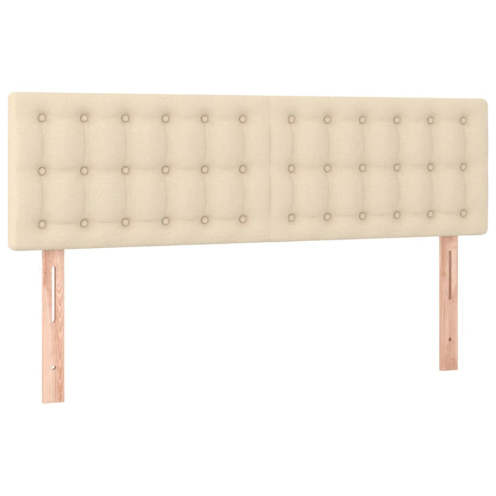 sengegavl med LED-lys 144x5x78/88 cm stof cremefarvet