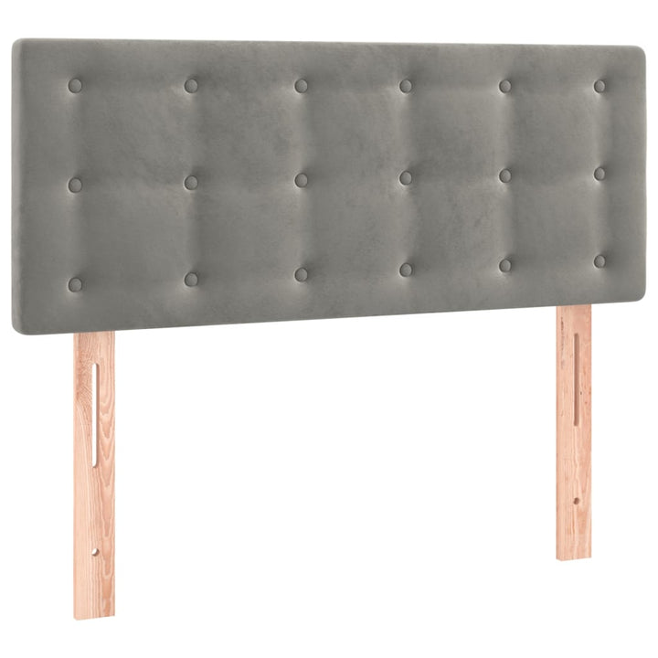 sengegavl med LED-lys 80x5x78/88 cm velour lysegrå