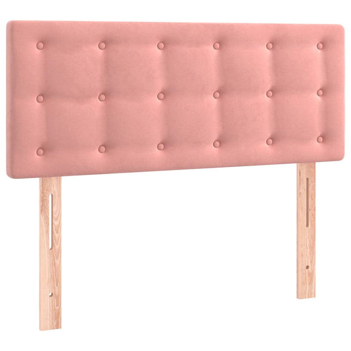 sengegavl med LED-lys 80x5x78/88 cm velour lyserød