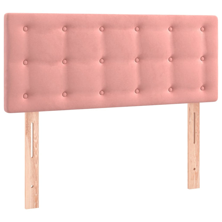 sengegavl med LED-lys 100x5x78/88 cm fløjl lyserød