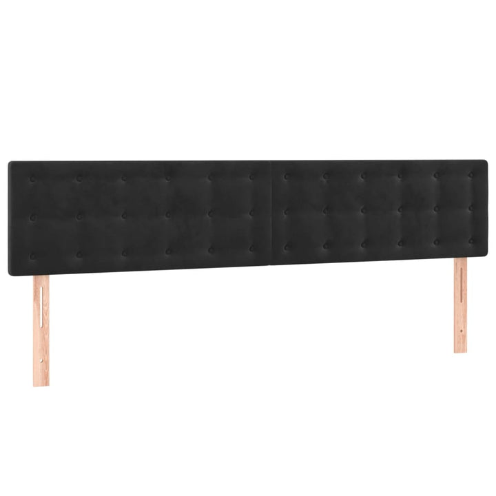 sengegavl med LED-lys 200x5x78/88 cm velour sort