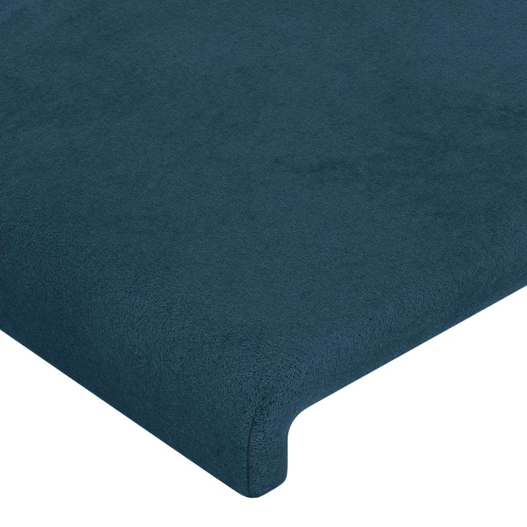 sengegavl med LED-lys 80x5x118/128 cm fløjl mørkeblå