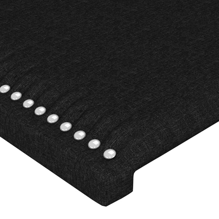 sengegavl med LED-lys 160x5x118/128 cm stof sort