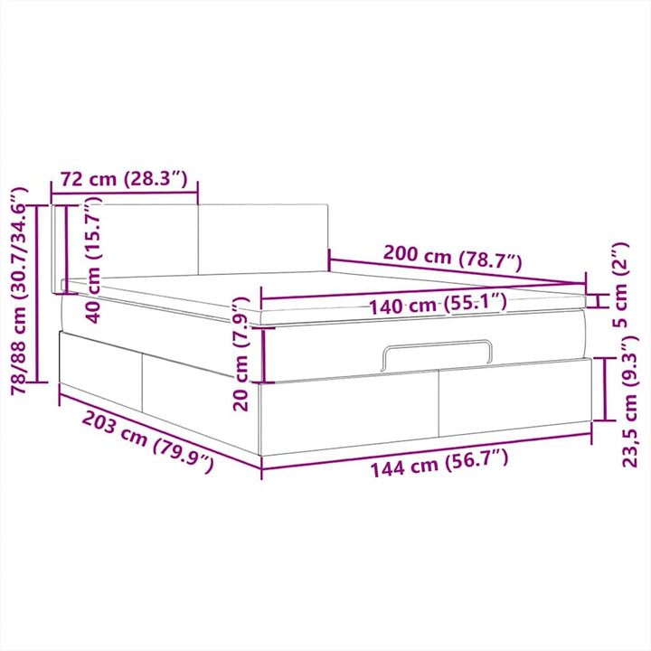 sengegavl med LED-lys 100x5x118/128 cm fløjl lyserød