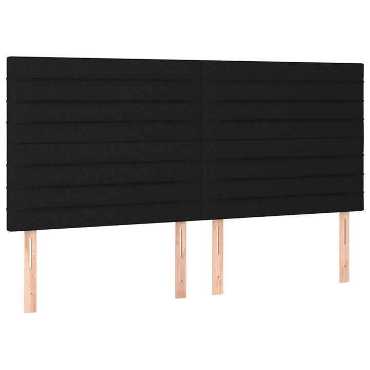 sengegavl med LED-lys 180x5x118/128 cm stof sort