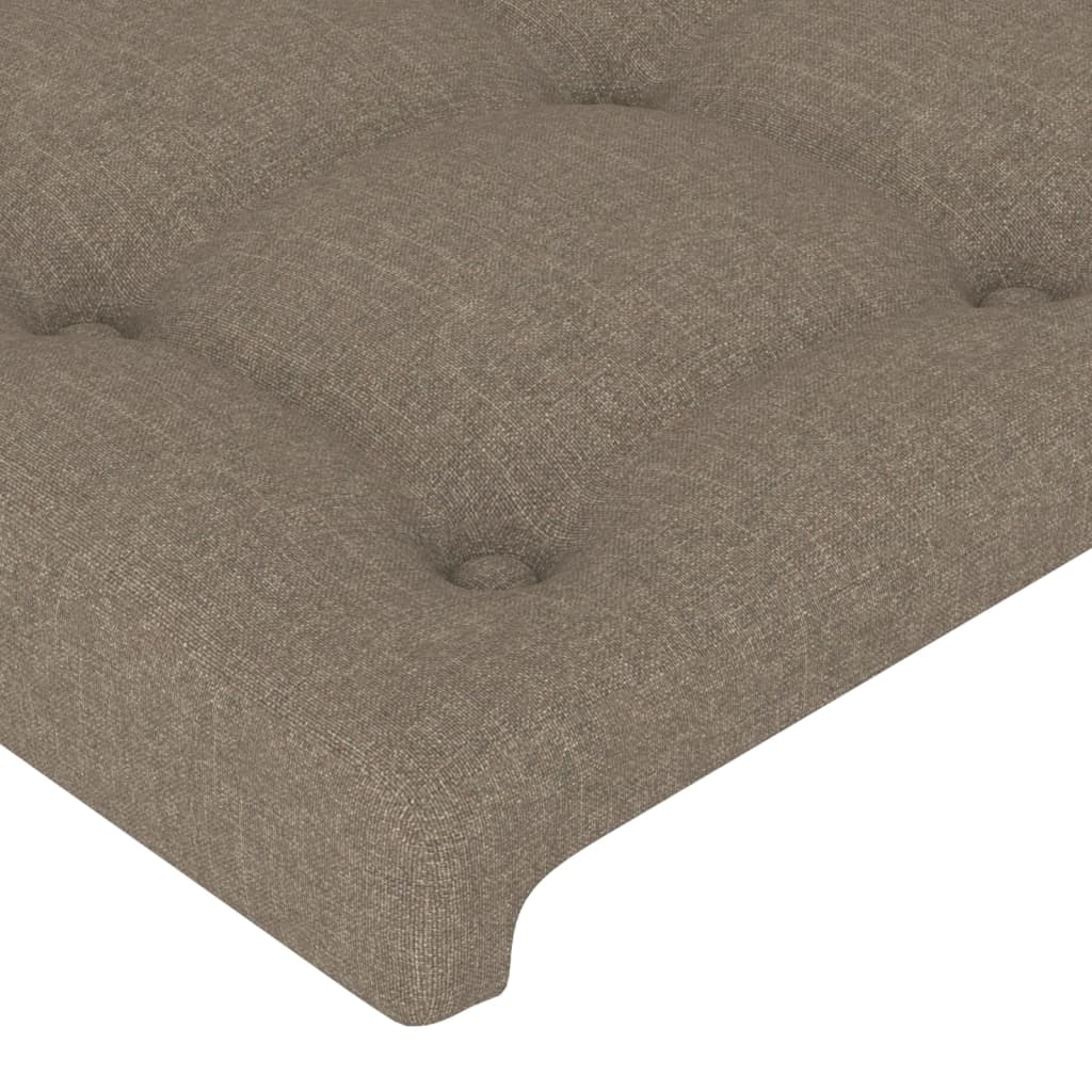 sengegavl med LED-lys 80x5x118/128 cm stof gråbrun
