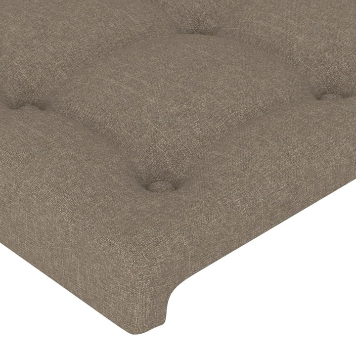sengegavl med LED-lys 80x5x118/128 cm stof gråbrun