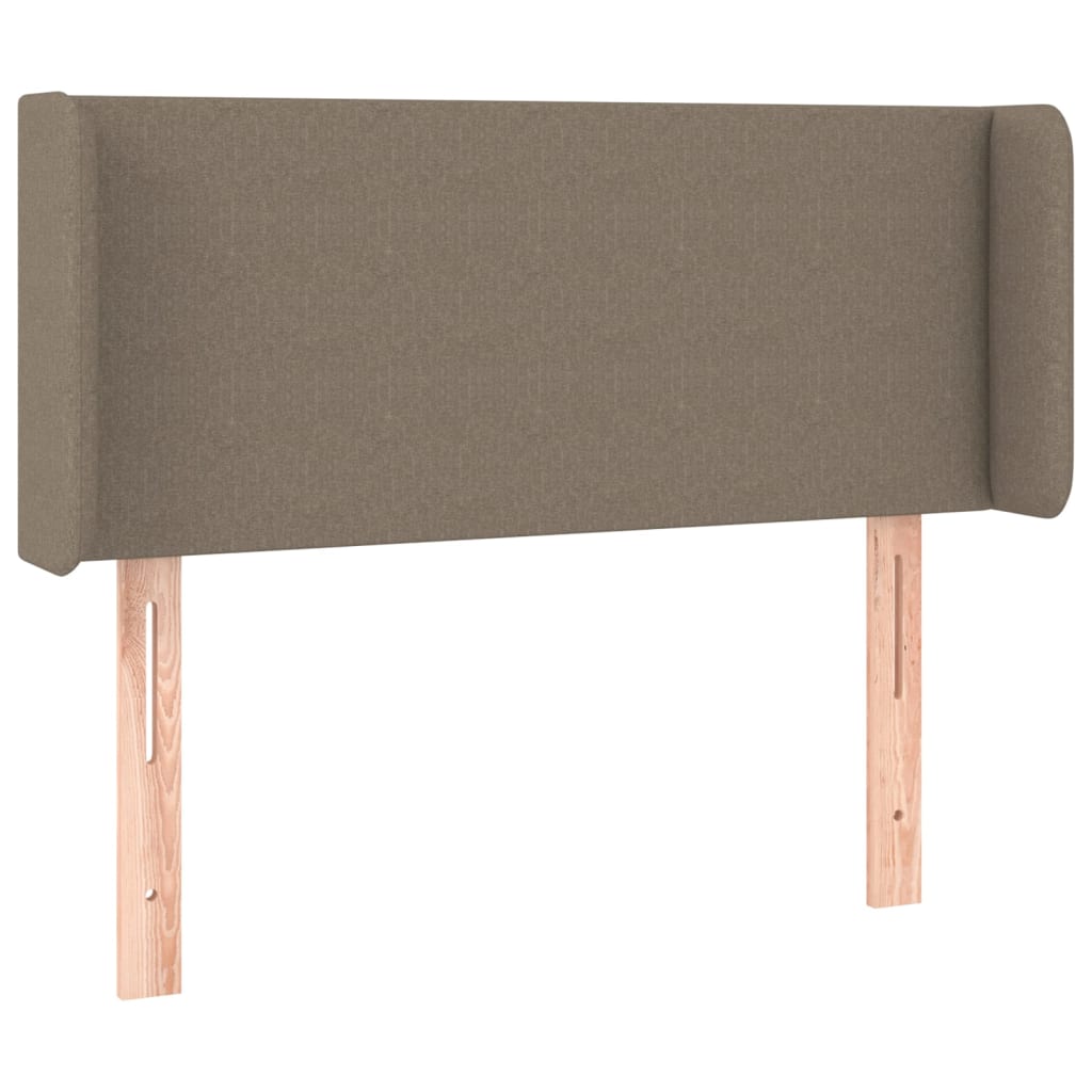 sengegavl med LED-lys 93x16x78/88 cm stof gråbrun