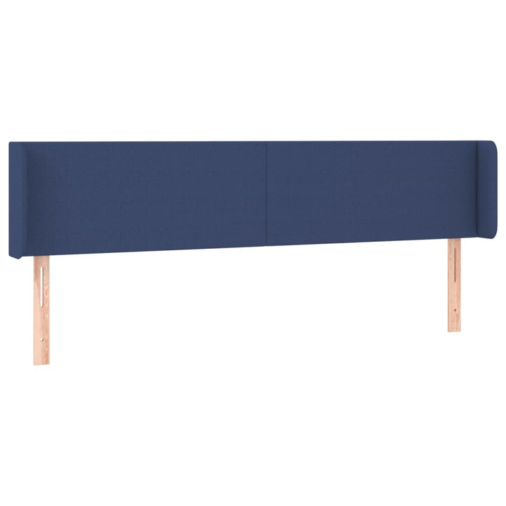 sengegavl med LED-lys 163x16x78/88 cm stof blå