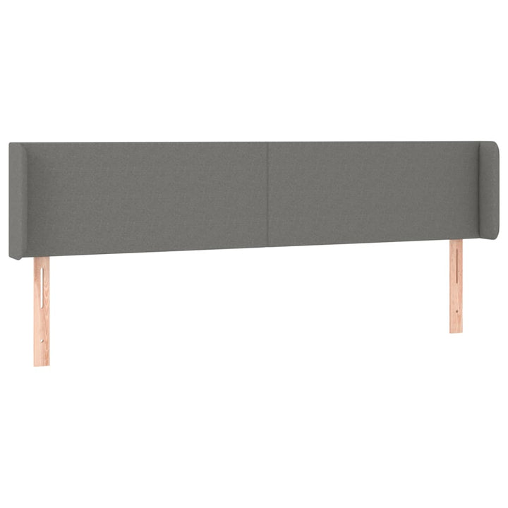 sengegavl med LED-lys 203x16x78/88 cm stof mørkegrå