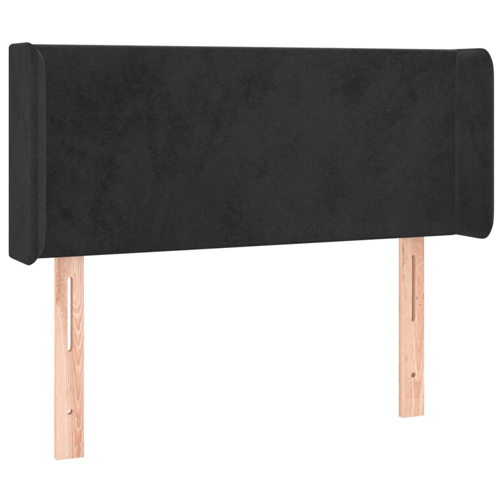 sengegavl med LED-lys 83x16x78/88 cm fløjl sort