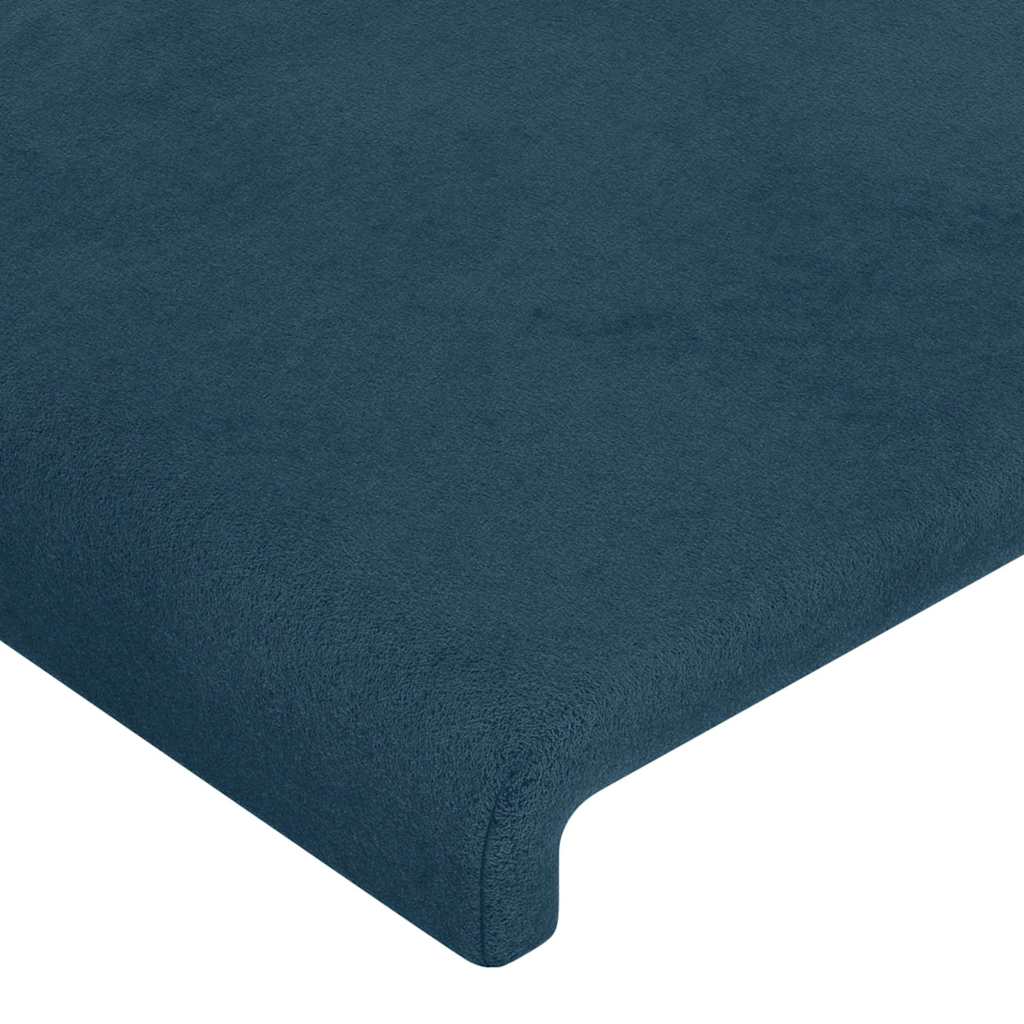 sengegavl med LED-lys 93x16x78/88 cm fløjl Mørkeblå