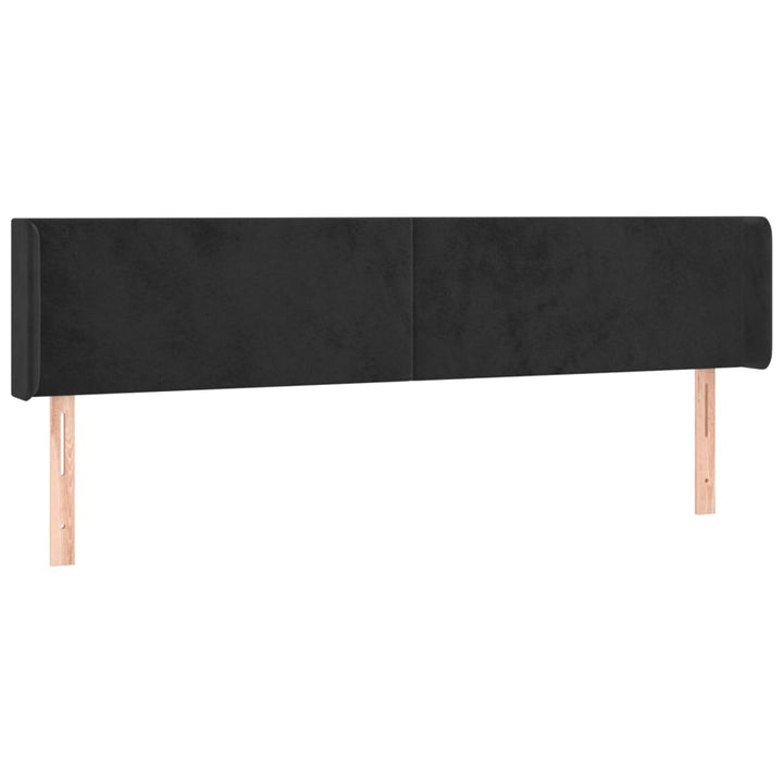sengegavl med LED-lys 163x16x78/88 cm fløjl sort