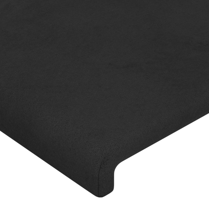 sengegavl med LED-lys 163x16x78/88 cm fløjl sort