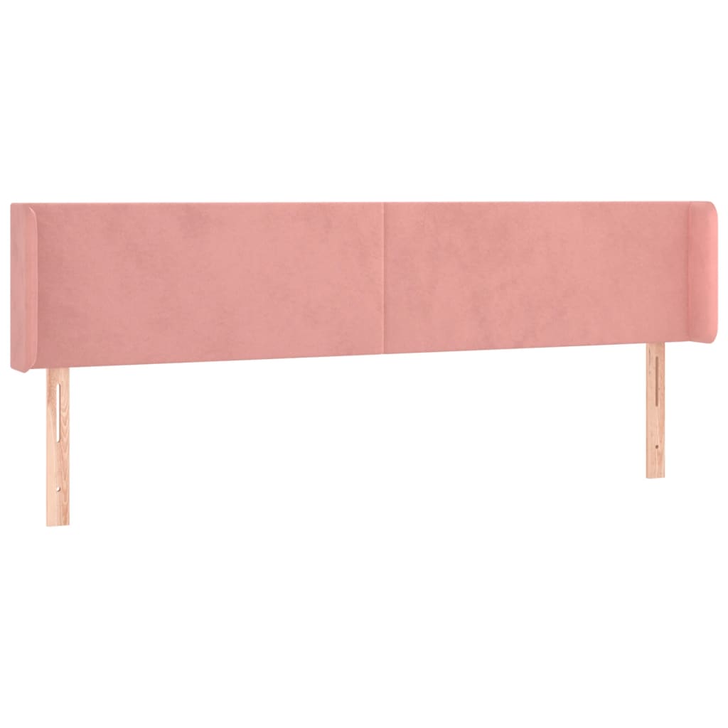 sengegavl med LED-lys 163x16x78/88 cm fløjl lyserød