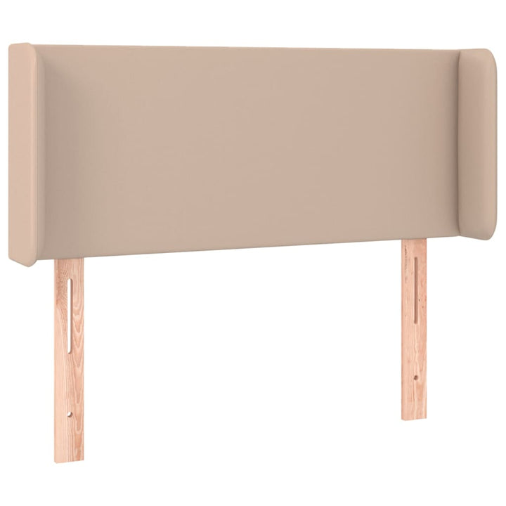 sengegavl med LED-lys 103x16x78/88cm kunstlæder cappuccino
