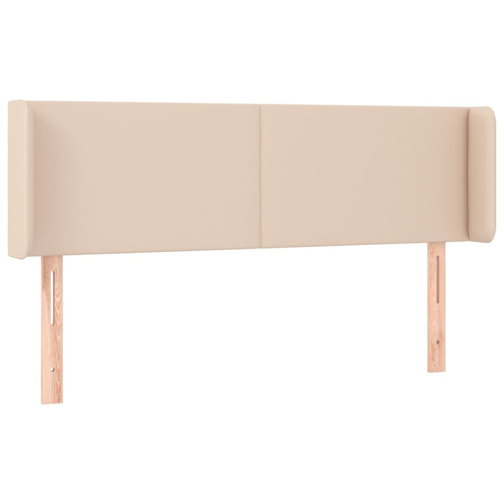 sengegavl med LED-lys 147x16x78/88cm kunstlæder cappuccino