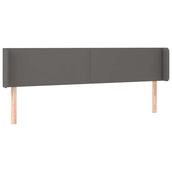 sengegavl med LED-lys 163x16x78/88 cm kunstlæder grå